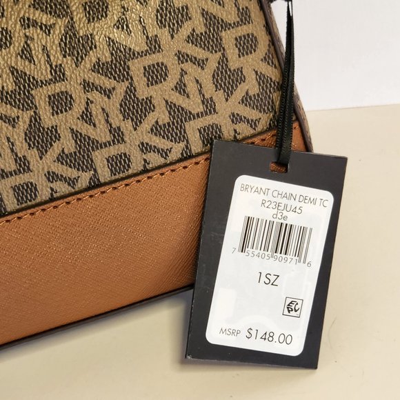 DKNY Brown Bryant Chain Demi Crossbody - NWT - Picture 4 of 12